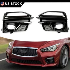 For Infiniti Q50 Sport 2014-2017 Front Bumper Fog Light Cover Bezel Trim LH & RH