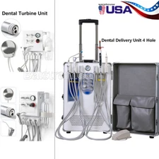 Portable Dental Turbine Unit Weak Suction/Dental Delivery Unit Air Compressor 4H