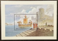 ANTIGUA & BARBUDA 13TH CENTURY ENGLISH WARSHIP SOUVENIR SHEET 1998 MNH SHIPS 1