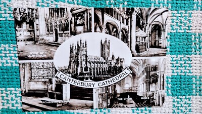 BLACK & WHITE POST CARD CANTERBURY CATHEDRAL CHRISTIAN STRUCTURES ENGLAND