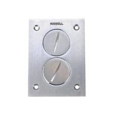 Hubbell Wiring Systems SA3625 Aluminum Round Floor Box Rectangle Duplex Screw