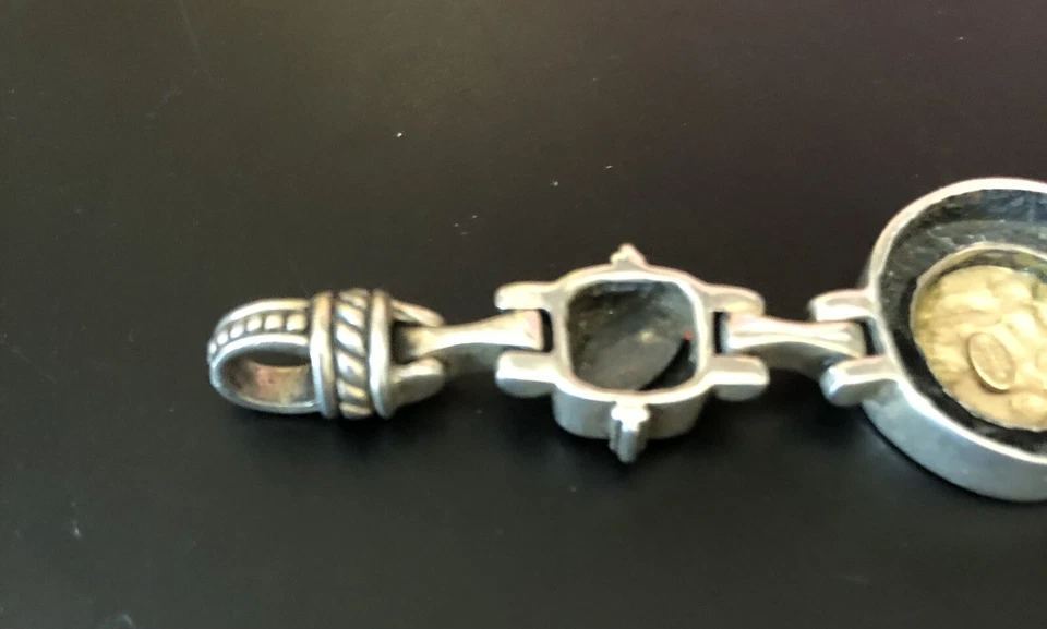 Rare Italy Tagliamonte Designer Flli Menegatti 14K Gold Sterling Silver Bracelet - Image 4 of 4