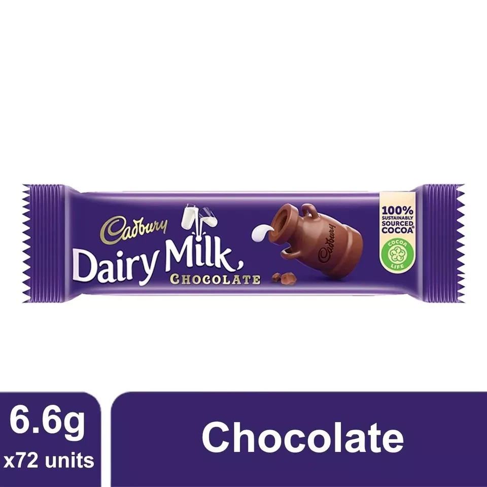 Cadbury Dairy Milk Chocolate Bar, 5.5gm Each (Pack of 72) (72*5.5gm) - Image 2 of 4