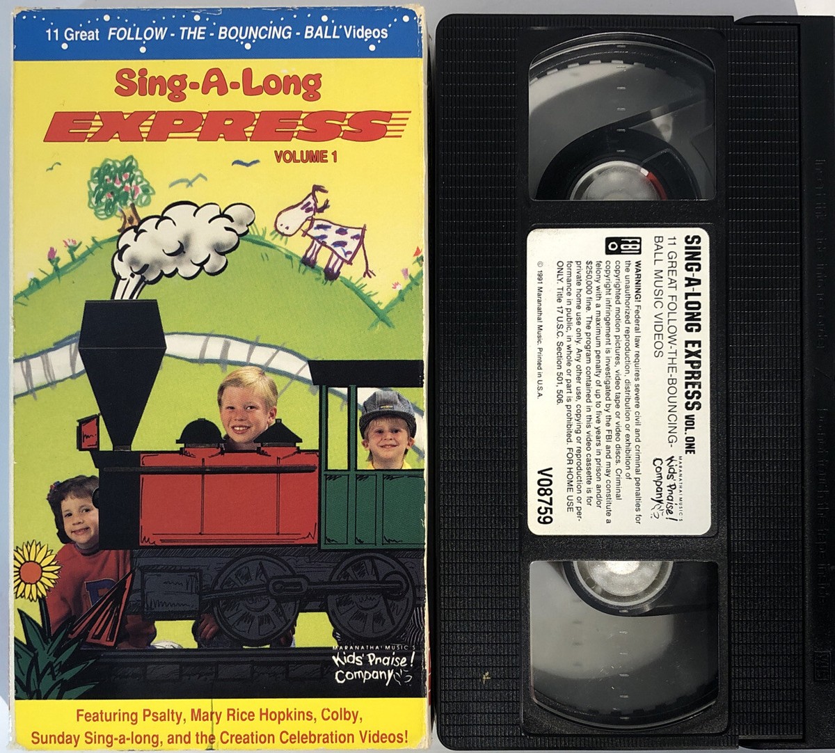 Sing A Long Express Volume 1(VHS 1991)Kids Praise Company-TESTED