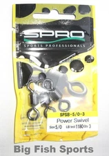 SPRO POWER SWIVELS #SPSB-5/0-3 NEW! QTY 3, SIZE 5/0, TEST 1180LB 