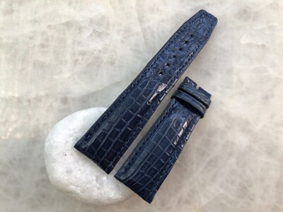 21mm/18mm Blue Alligator Crocodile Embossed Leather Watch Strap Band