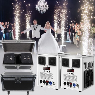 2PCS 700W Cold Spark Machine DMX Firework Stage Effect W/Flight case
