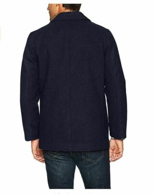 New Nautica Wool Peacoat Charcoal DARK Classic Double Breasted