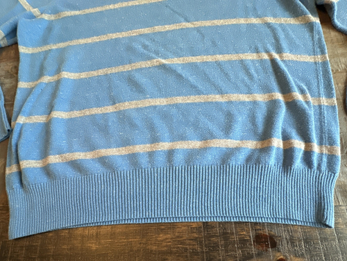 Suéter Pullover Urban Pipeline Para Hombre XL Azul y Gris Rayas Manga Larga Cuello Redondo - Imagen 5 de 10