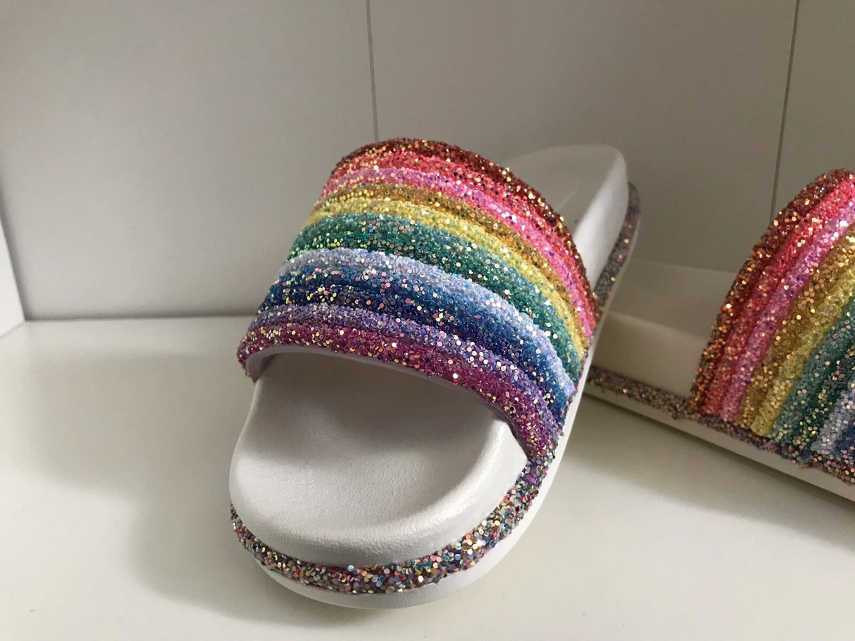 Rainbow sales glitter sandals