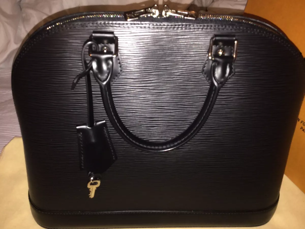 Louis Vuitton Alma mm Black EPI Leather Satchel Handbag