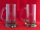 Set of 2 Etched Glass Mom & Dad Beer 16 oz Mugs — photo 1