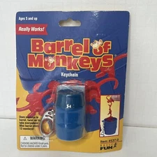 Barrel Of Monkeys Miniature Keychain Mini Game Toy Basic Fun #537-0 Works