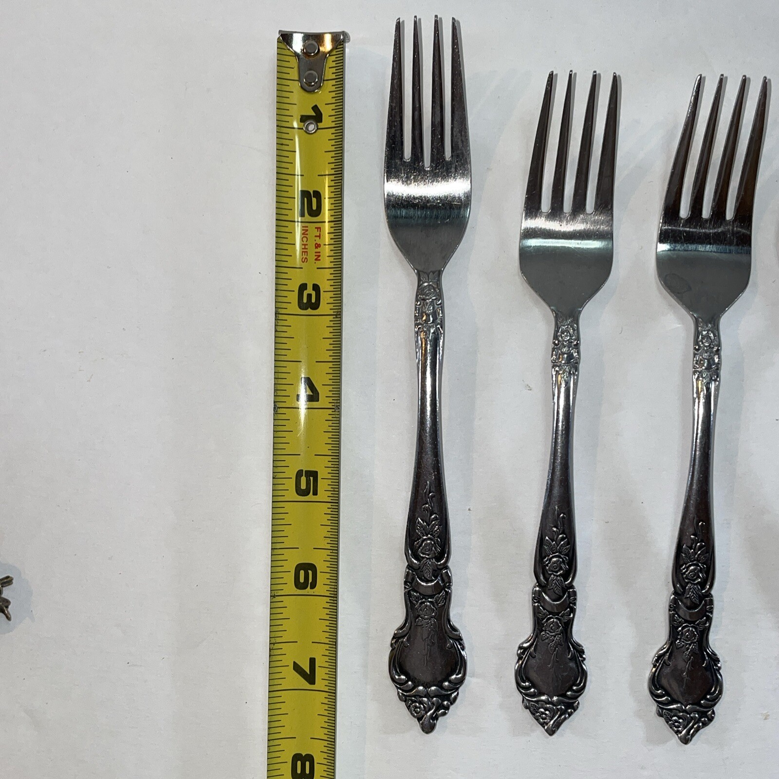 5 - National Stainless ROSE & LEAF Flatware Japan Assorted Forks & Spoons