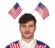 American USA Flag Headband July 4th Deely Boppers Carnival Party Adults