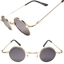 Mens Womens Retro Gold Round Sunglasses Classic Style Meets Modern Protection