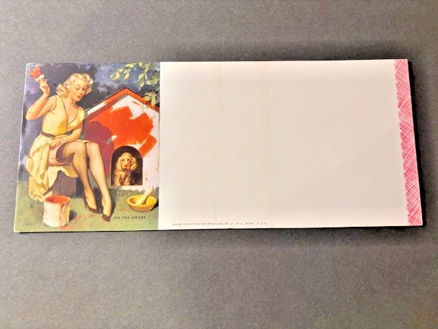 1950's ELVGREN PIN-UP BLOTTER   "ON THE HOUSE"
