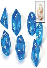 Sirius XM: Translucent Blue Resin Dice Set, Polynesian Material, Kid & Adult