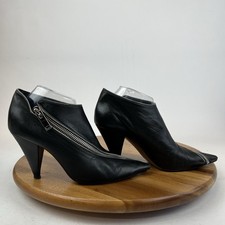 Womens Celine Low Boot 90 Zip Black Nappa Leather Ankle Booties Size EU 40