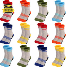 12 Pairs Boys Socks Toddler Boys Crew Socks Kids Athletic Sock for Children'S So
