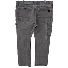 JEANS CARPENTER Dickies Mens 35x30 Gray Workwear Utility Pants Distressed Fade