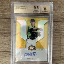 2017 Leaf Valiant Draft Drew Ellis Yellow Prismatic RC Auto 9/10 Diamondbacks
