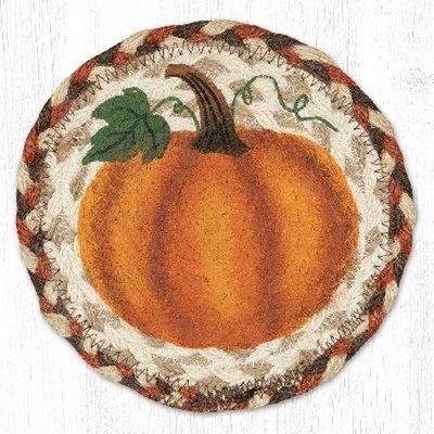 PUMPKIN PATCH  7''round Coaster/Trivet 100% Natural Braided Jute FREE SHIP