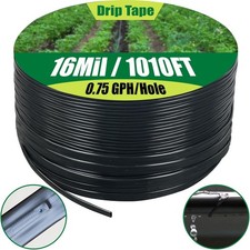5/8" Drip Tape 1010FT, 6" Spacing Roll,16 Mil Garden Irrigation Tubing Hose, ...