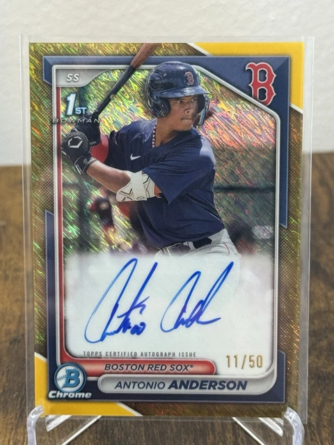 2024 Bowman Chrome #CPA-AAN Antonio Anderson 1st Bowman Auto Gold Shimmer /50