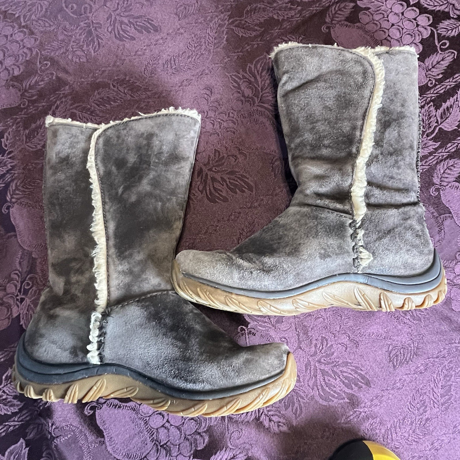 Patagonia Lugano Women's Waterproof Winter Boots Brown Gray Suede Polartec 8 thumbnail 6