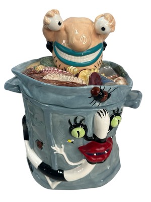 AAAHH!!! REAL MONSTERS Trash Can Cookie Jar Viacom 1996 - VERY