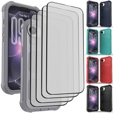 For iPhone 17e Rugged Hard Phone Case Shockproof Hybrid Cover /Screen Protector