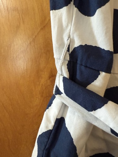 Talbots Dot Poplin Shirtdress Navy White Polka Dot Sleeveless Fit & Flare Size 6 - Picture 5 of 13