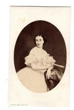 photo-cdv 1865 of Bingham (1824-1870) woman in medallion