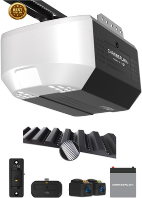 #ad 1 2 HP Belt Drive Smart Garage Door Opener with Battery Backup 1 Bulb Lighting $285.14