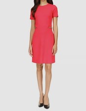Michael Kors Women's Pink Scuba Chain Hardware Mini Dress Size L