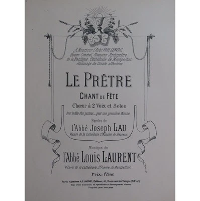 LAURENT Louis Le Prêtre Chant de Fête Chant Orgue ou Harmonium - Photo 1/4