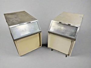 **LOT OF 2** ROYSTON TOP STAINLESS STEEL DOUBLE SIDED TRASH BIN