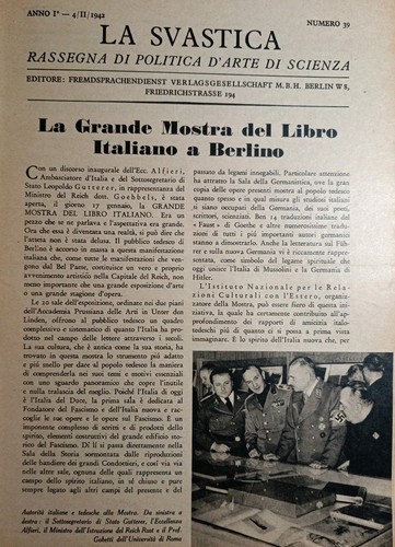 LA SVASTICA n. 39/1942 Rassegna di politica d'arte di scienza - RIVISTA - Foto 3 di 4