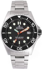 LORENZ Aquitania 030231AA Orologio Uomo Automatico Nero Sub 1000 Metri + Cinturi