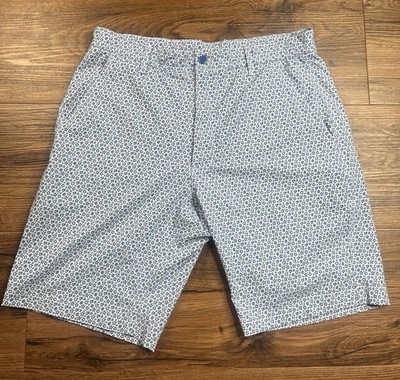 FootJoy Micro Floral Lightweight Chino Preppy Golf Shorts Mens 34 Blue