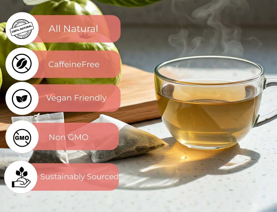 75 bolsas de té de hojas de guayaba, té de hoja de guayaba 100 % puro, té de hierbas, té para diabéticos Foto 4 de 4