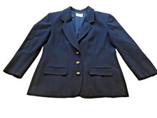 Vintage 80s Pendleton Women s Navy Blue 2 Pc Suit Skirt 100 Wool Brass Buttons