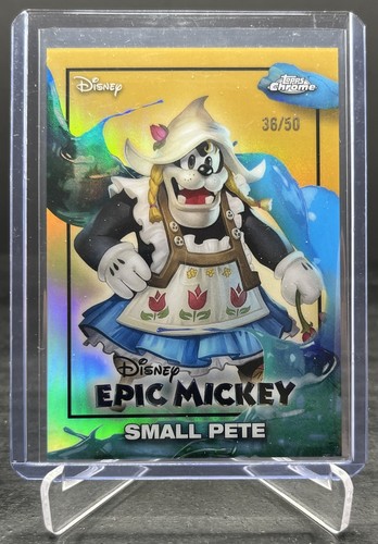 2026 Topps Disney Neon Small Pete Epic Mickey Gold Refractor 36/50 #EM-13