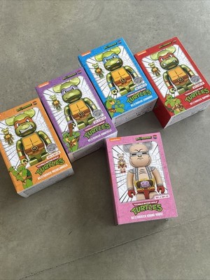 Ninja Turtles Medicom Toy Bearbrick 400% + 100% full Chrome Set TMNT Plus Krang