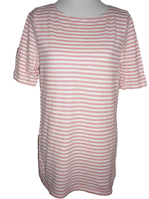 CAMPUS Long Shirt  Damen  Cremeweiß /Rosa gestreift  Stretch ,sehr gut,Gr.M