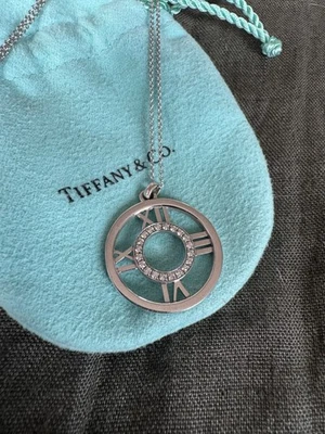 Tiffany & Co. 18k White Gold Diamond Atlas Pendant Necklace - Image 1 of 4