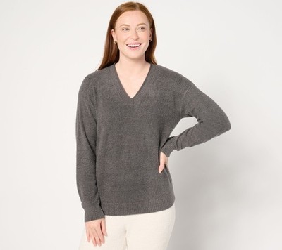 SUNNYLiFE Women's Top Sz L CozyChic Lite Core Spun Pullover Gray A660846