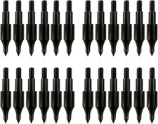 24 Pcs Steel 100 Grain Archery Arrow Field Points Field Tips - Practice Target 
