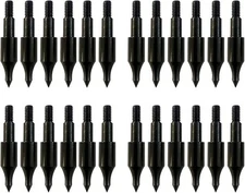 24 Pcs Steel 100 Grain Archery Arrow Field Points Field Tips - Practice Target &